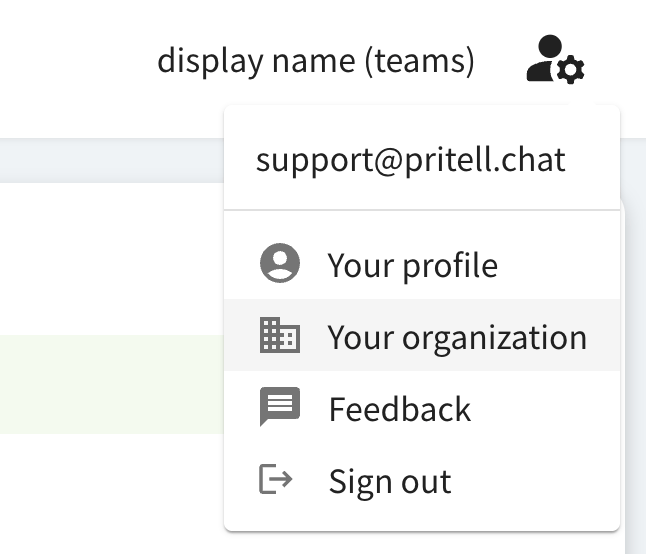 Email dropdown