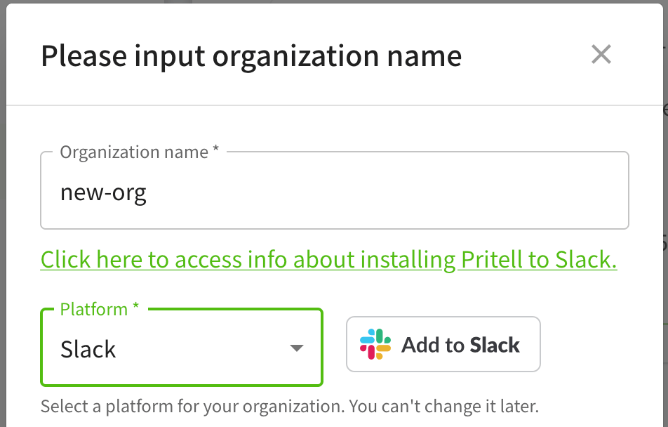 New org creation