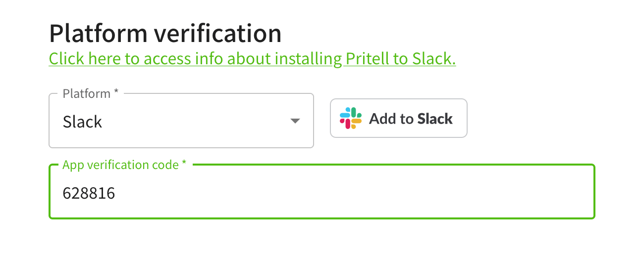 Slack verification entered