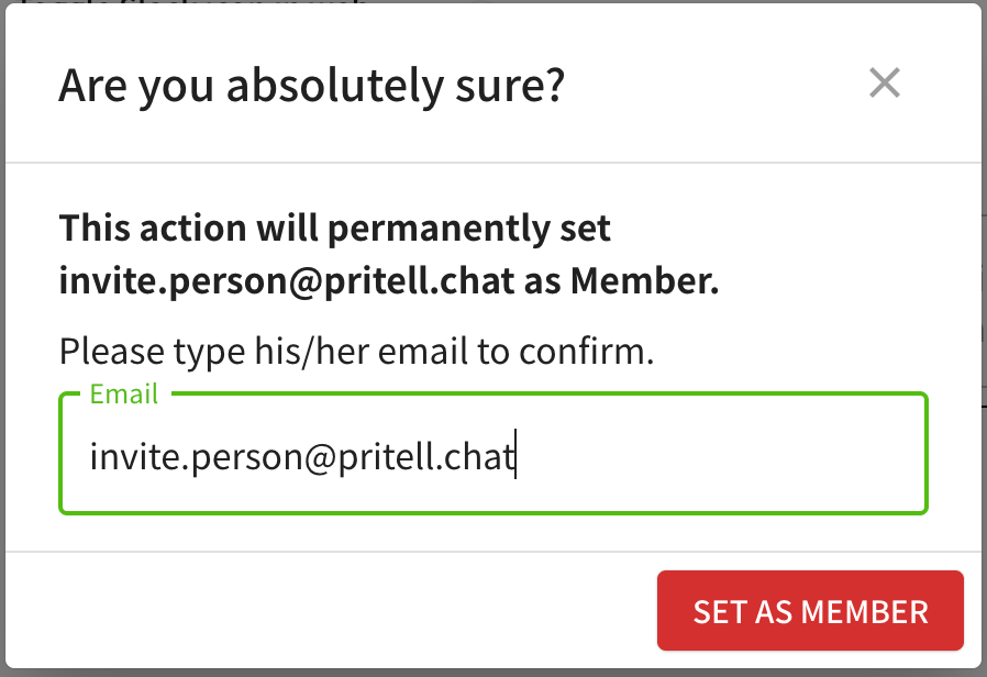 Unset admin pop-up